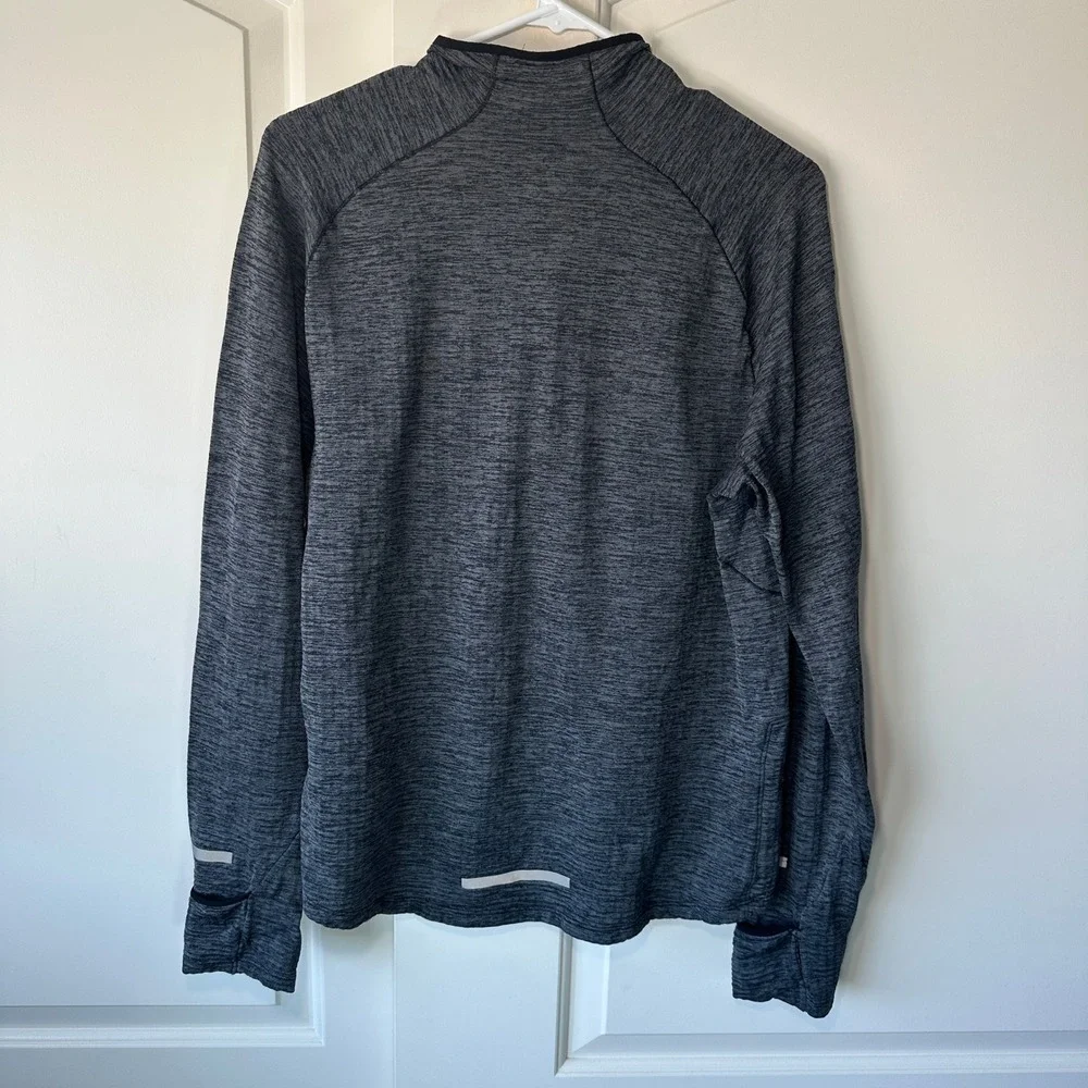 Nike Running Sweater 1/2 Zip Therma Sphere Micro Grid Heathered Grey Mens Medium - Picture 3 of 5
